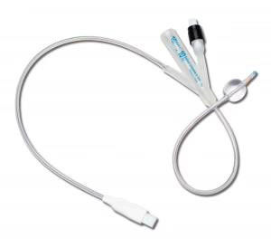 Disposable 100% Silicone Medical Urinary Foley Catheter With Temperature Sensor Probe