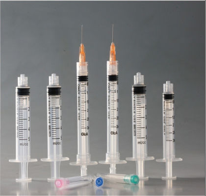 Three Parts Luer Lock Disposable Injection Syringes Concentric Sterilized By EO