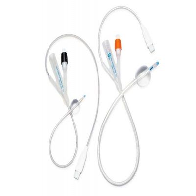 Disposable 100% Silicone Medical Urinary Foley Catheter With Temperature Sensor Probe