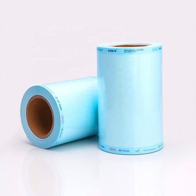 100mm*100mm Medical Heat Sealing Sterilization Gusseted Roll Pouch Bag BLUE