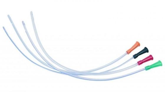 CE ISO Medical Disposable Silicone Coated Catheter Nelaton Catheter With Normal Eyes